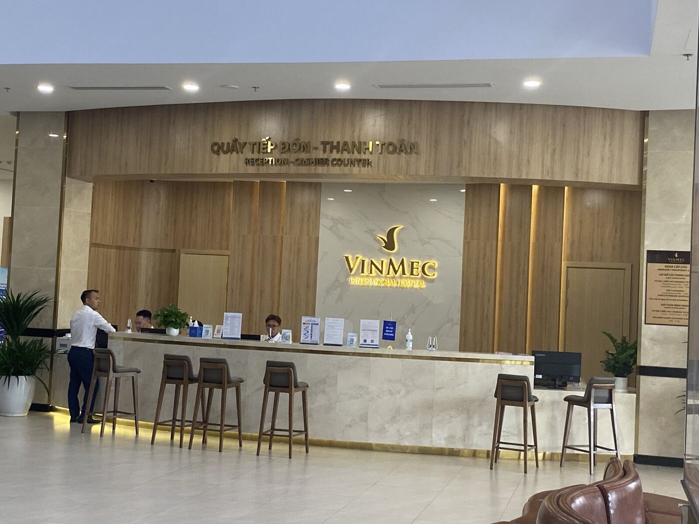 International patient reception desk at a partner hospital in Vietnam